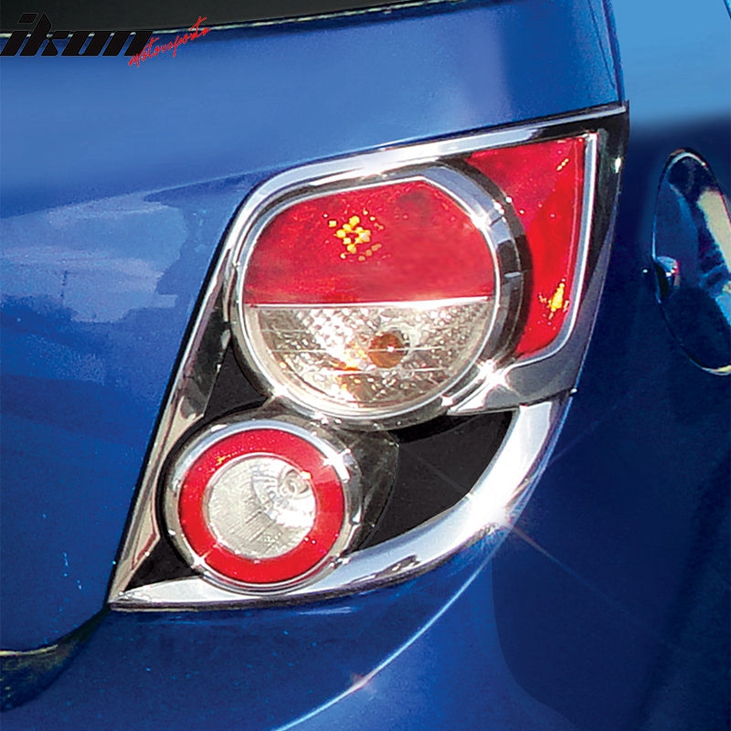 2012-2017 Chevrolet Sonic Hatchback Chrome 2PCS Tail Lights Bezel ABS
