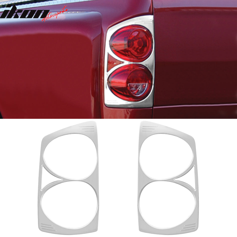 2007-2008 Dodge Ram Rear Taillight Lamps Frames Trim Chrome ABS 2PCS
