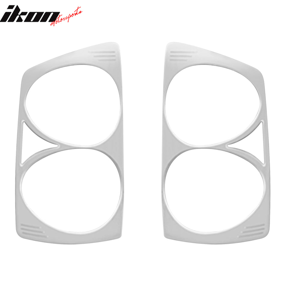IKON MOTORSPORTS, Tail Light Bezel Compatible with 2007-2008 Dodge Ram, Chrome ABS Rear Taillight Lamps Frame Cover Trim Accessories 2PCS