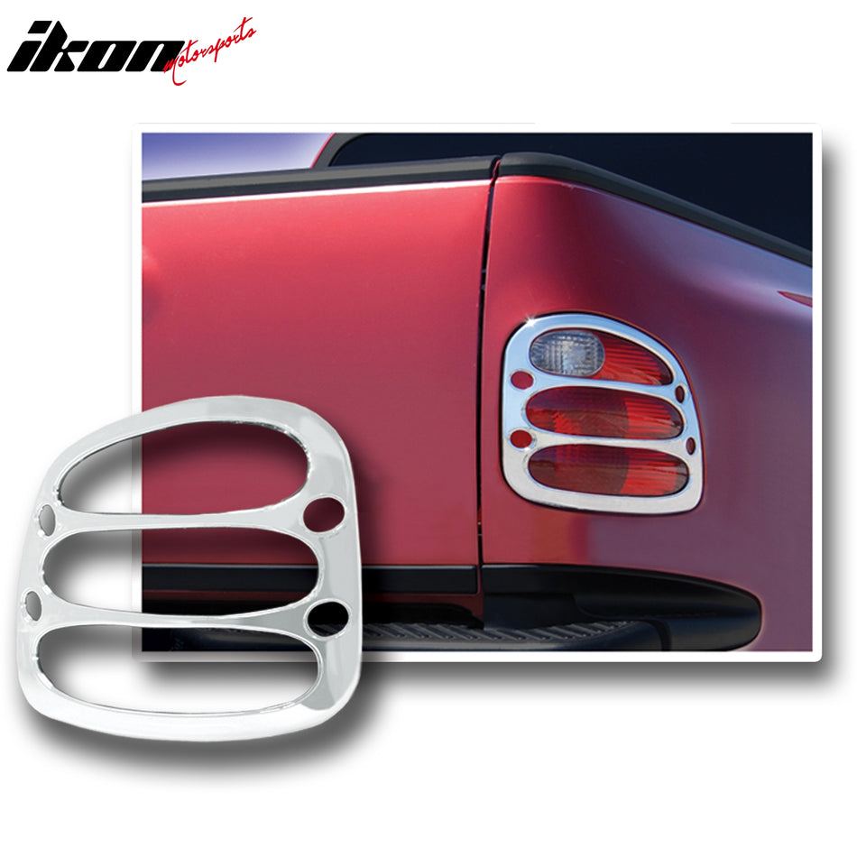 1997-2003 Ford F-150 Flareside Chrome 2PC Tail Lights Bezel Covers ABS