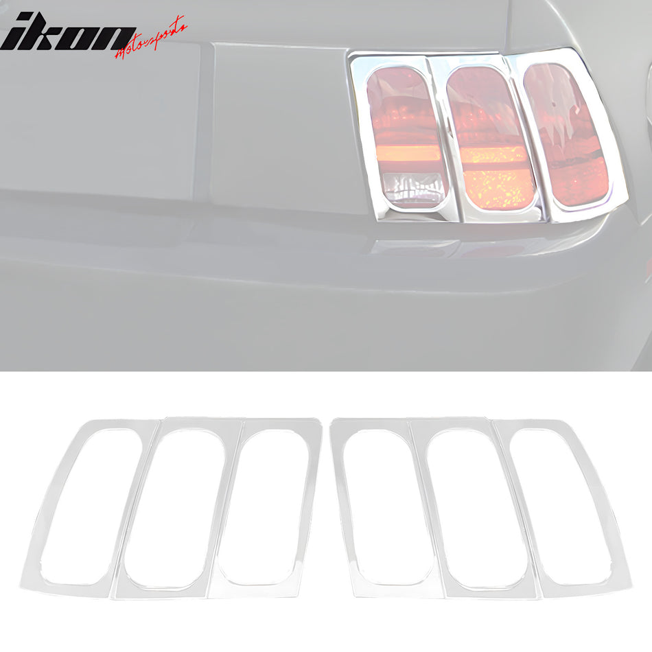 1999-2004 Ford Mustang Chrome ABS Tail Lights Frame Bezel Trim Pair