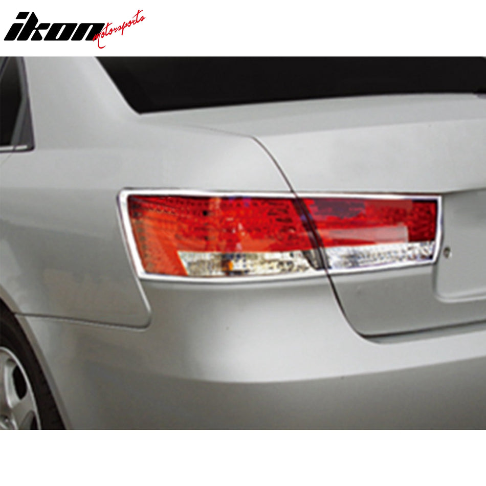2006-2009 Hyundai Sonata Chrome 4PCS Rear Tail Lights Bezel Covers ABS