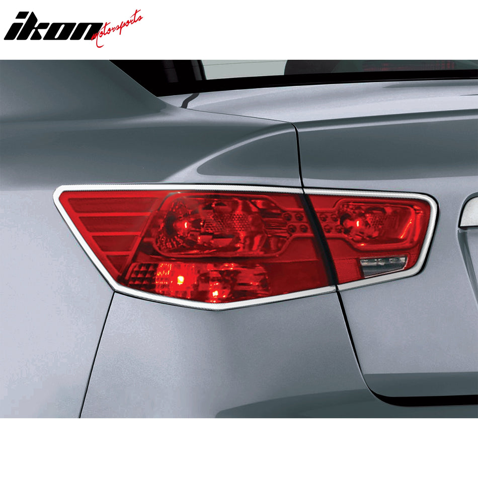 2010-2013 Kia Forte 4-Door Chrome 4PCS Tail Lights Bezel Covers ABS