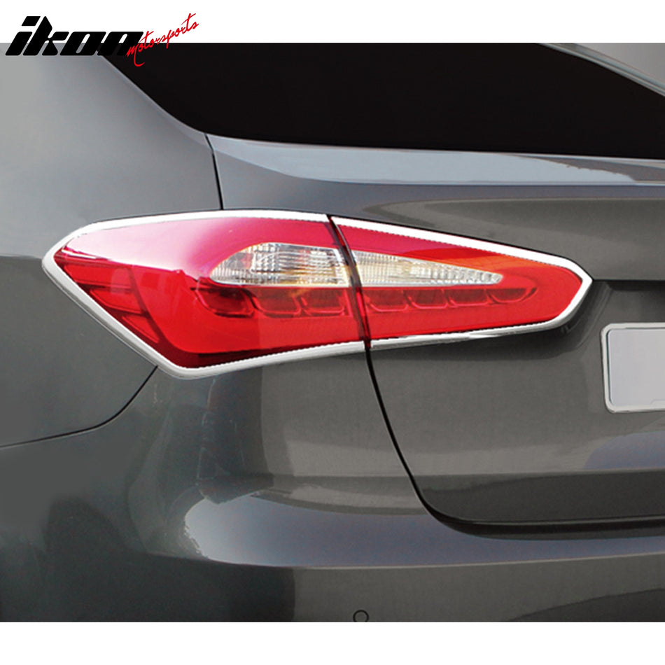 2014-2016 Kia Forte Sedan Chrome 4PCS Tail Lights Bezel Covers Kit ABS