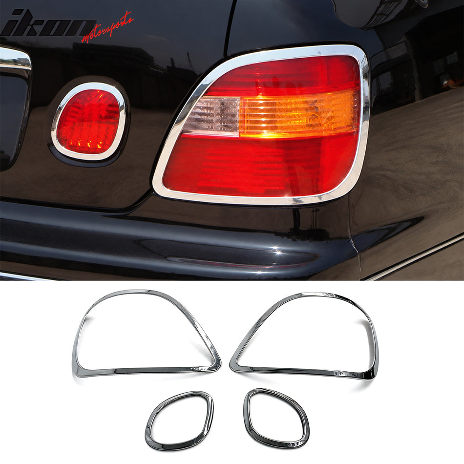 1998-2005 Lexus GS Series Chrome Tail Light Bezels Surround Trims ABS 4PCS Set