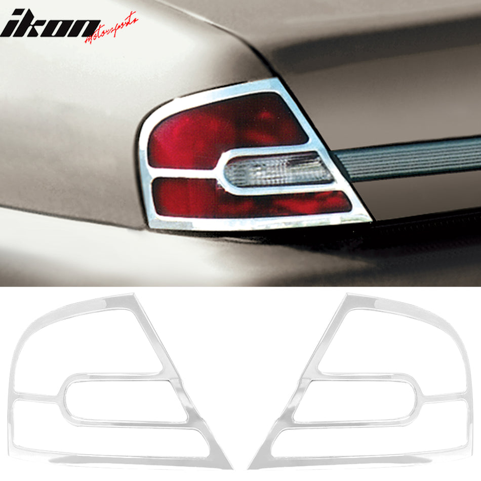 1998-2001 Nissan Altima 2PC Tail Light Lamps Bezels Cover Chrome ABS