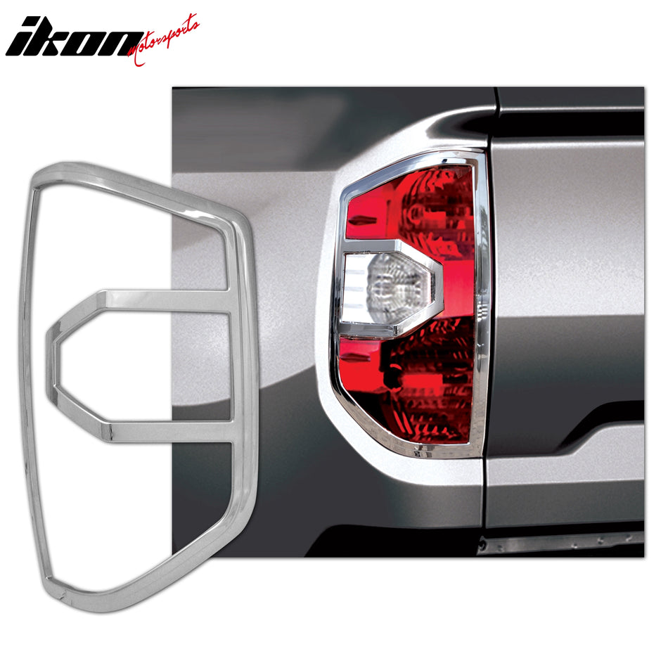 2014-2016 Toyota Tundra Chrome 2PCS Rear Tail Lights Bezel Covers ABS