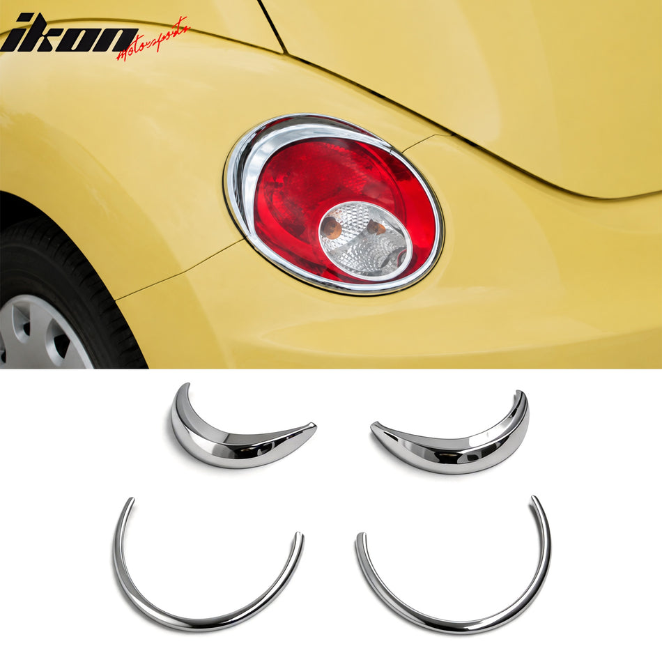 2006-2010 Volkswagen Beetle Chrome Tail Light Bezels Frame Covers ABS 4PCS Set