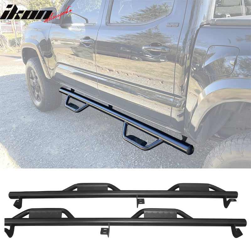 2005-2022 Toyota Tacoma Crew Cab Black Running Boards Side Step Bars