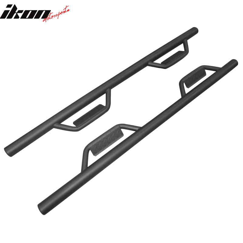 IKON MOTORSPORTS, Running Boards Compatible With 2007-2021 Toyota Tundra Double Cab, 2PCS Side Step Bars Nerf Bars Added on Bodykit Replacement Black, 2008 2009 2010 2011 2012 2013 2014 2015 2016 2017