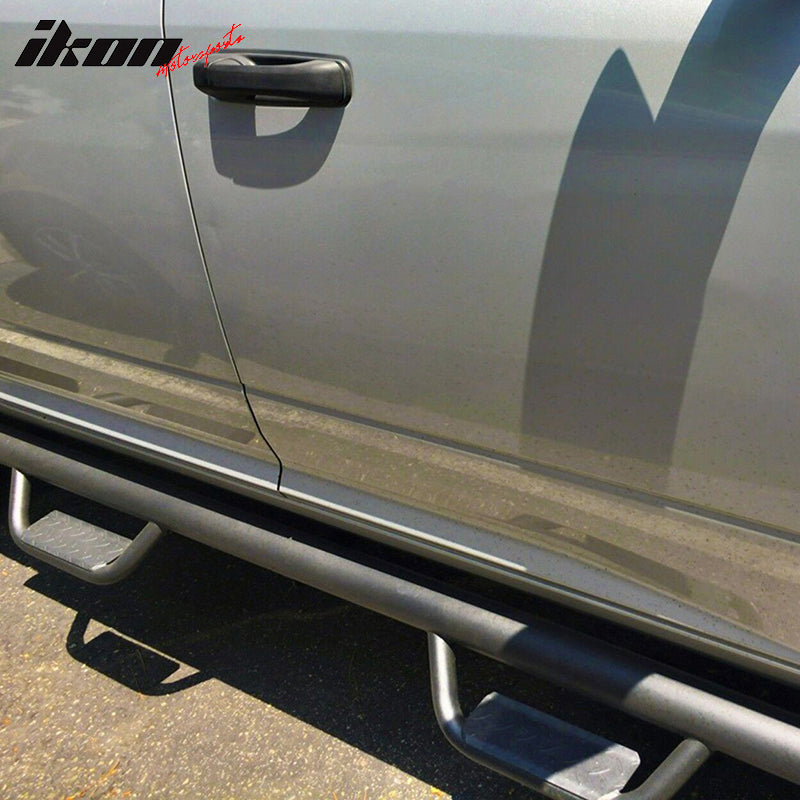 IKON MOTORSPORTS, Running Boards Compatible With 2009-2018 Dodge Ram 1500 & 2010-2018 Dodge Ram 2500 3500 Crew Cab, 2PCS Side Step Bars Nerf Bars Added on Bodykit Replacement, 2011 2012 2013 2014 2015