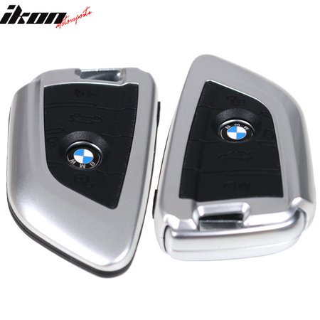 Fits BMW Car Smart Remote Key Fob Shell Holder Case Cover Silver Plastic