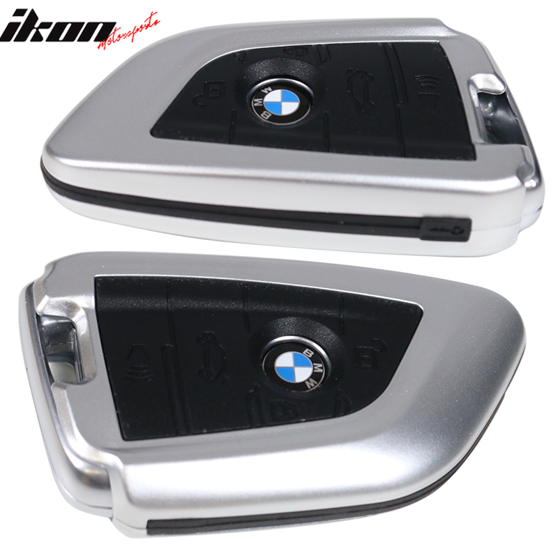 Fits BMW Car Smart Remote Key Fob Shell Holder Case Cover Silver Plastic