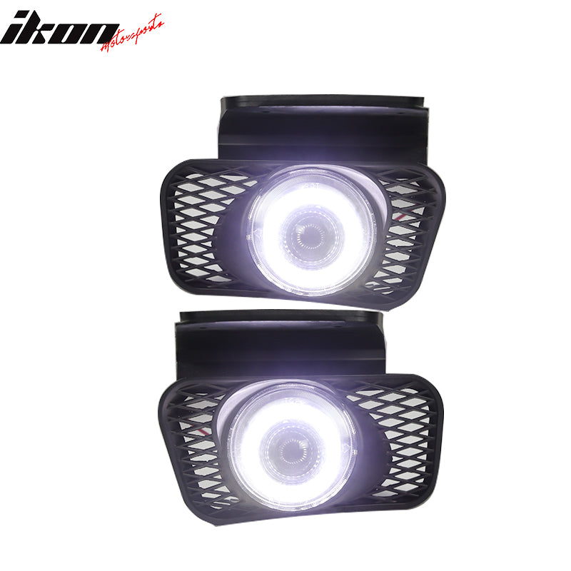 Fog Lights Compatible With 2003-2007 Chevy Silverado 2002-2006 Avalanche, Halo Projector Bumper Fog Lamps Clear by IKON MOTORSPORTS