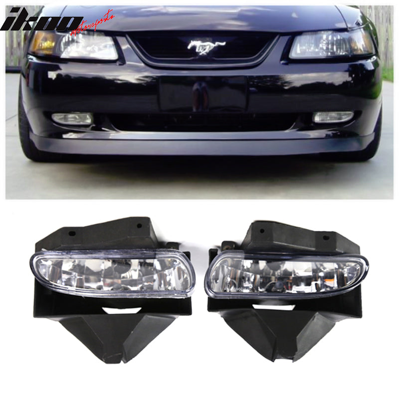 1999-2004 Ford Mustang OE Style Clear Front Bumper Fog Lights Lamps