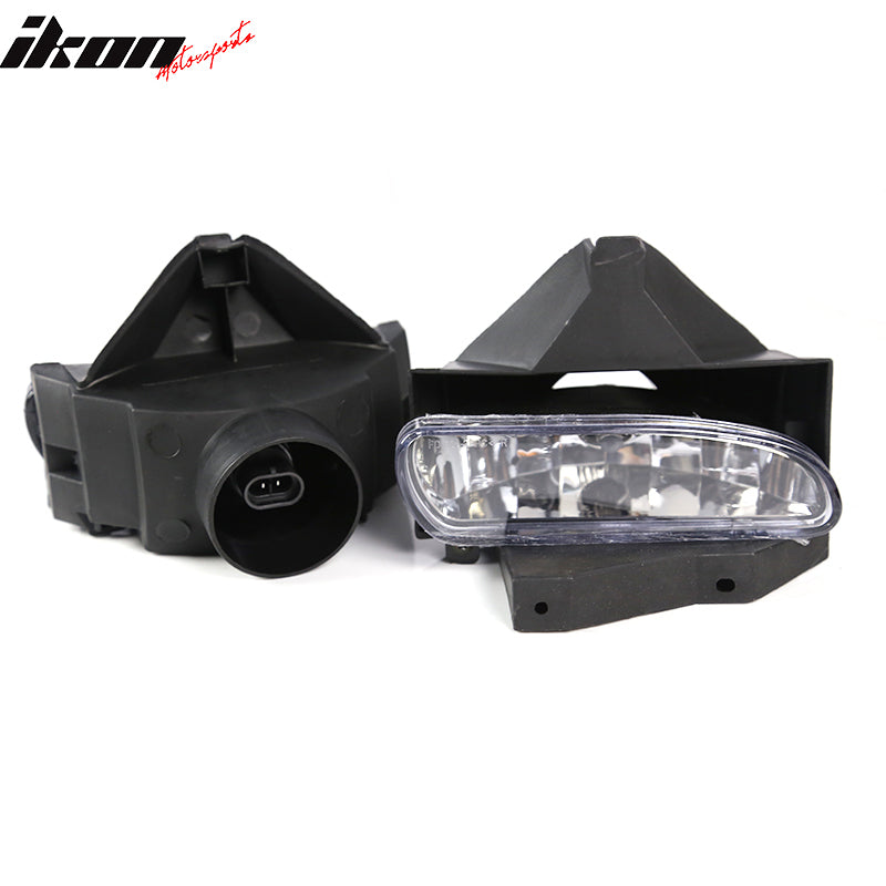 Fog Lights Compatible With 1999-2004 Ford Mustang, Front Bumper Factory Clear Fog Lamps Left Right by IKON MOTORSPORTS