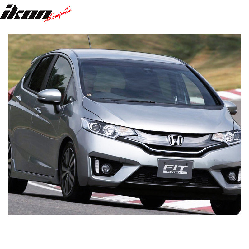 IKON MOTORSPORTS, Fog Lights Compatible With 2015-2017 Honda Fit, Front Bumper Clear DRL Fog Lamps Left Right Pair, 2016