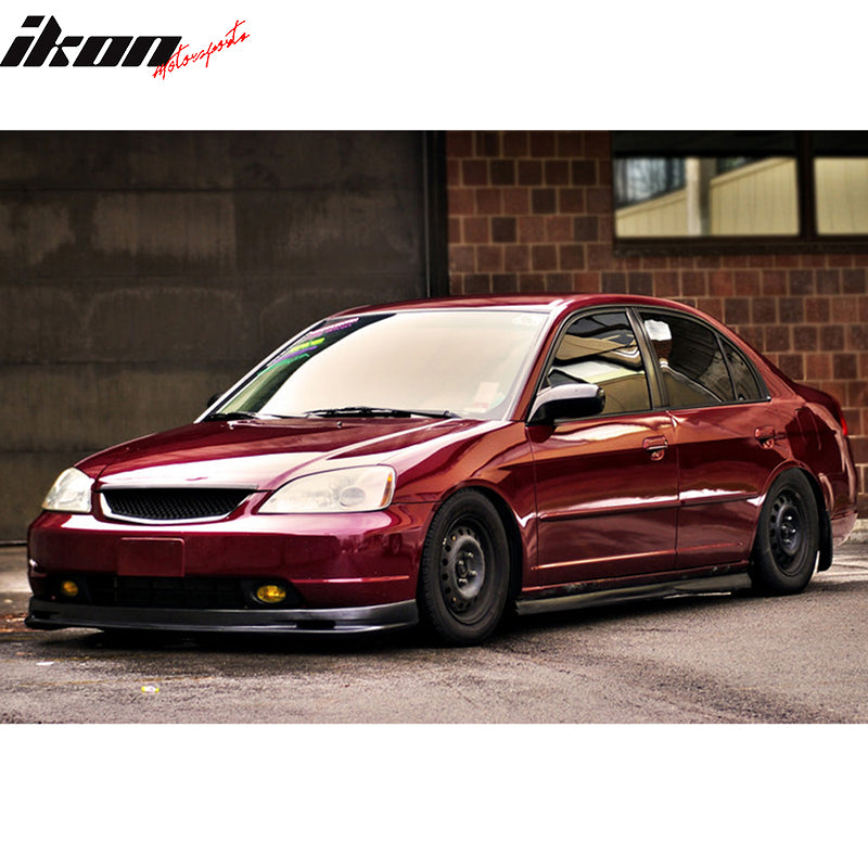Fog Lights Compatible With 2001-2003 Honda Civic 4DR Sedan 2DR Coupe, Yellow Lens Fog Lamps Pair by IKON MOTORSPORTS