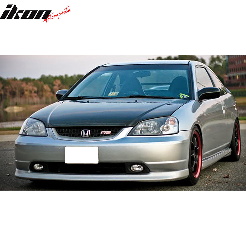 Fog Lights Compatible With 2001-2003 Honda Civic 4DR Sedan 2DR Coupe, Clear Lens Fog Lamps Pair by IKON MOTORSPORTS