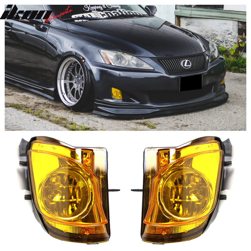 2006-2010 Lexus IS Series IS250 IS350 Amber/Yellow Lens 2PC Fog Lights