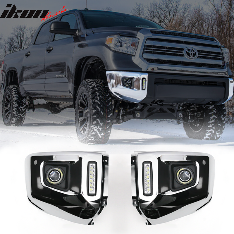 2014-2019 Toyota Tundra Chrome Halo Projector LED Bumper Fog Lights