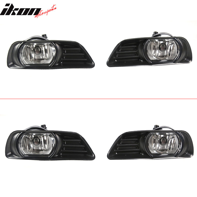 Fog Lights Compatible With 2007-2009 Toyota Camry, Front Bumper Clear Fog Lamps With Black Bezel by IKON MOTORSPORTS