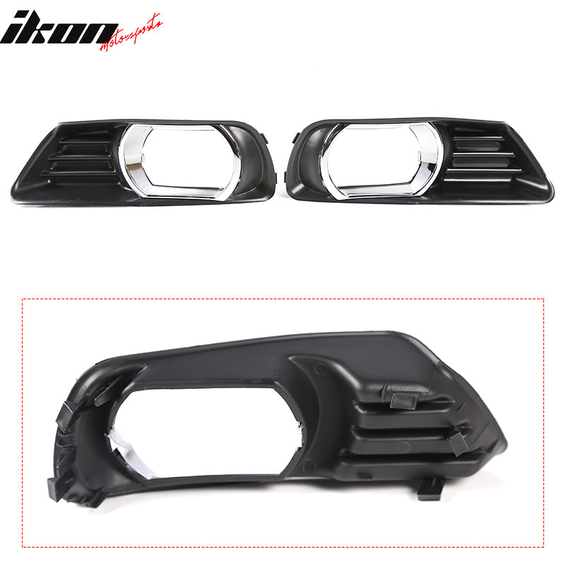 Fog Lights Compatible With 2007-2009 Toyota Camry, Front Bumper Clear Fog Lamps With Chrome Bezel by IKON MOTORSPORTS