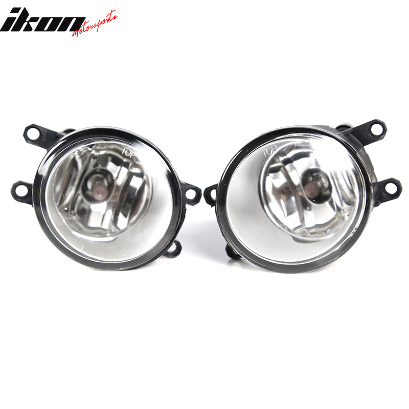 Fits 07-09 Toyota Camry Front Bumper Clear Fog Lights With Chrome Bezel