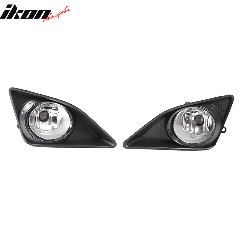 IKON MOTORSPORTS, Fog Lights Compatible With 2009-2010 Toyota Corolla, Front Bumper Clear Fog Lamps Left Right Pair