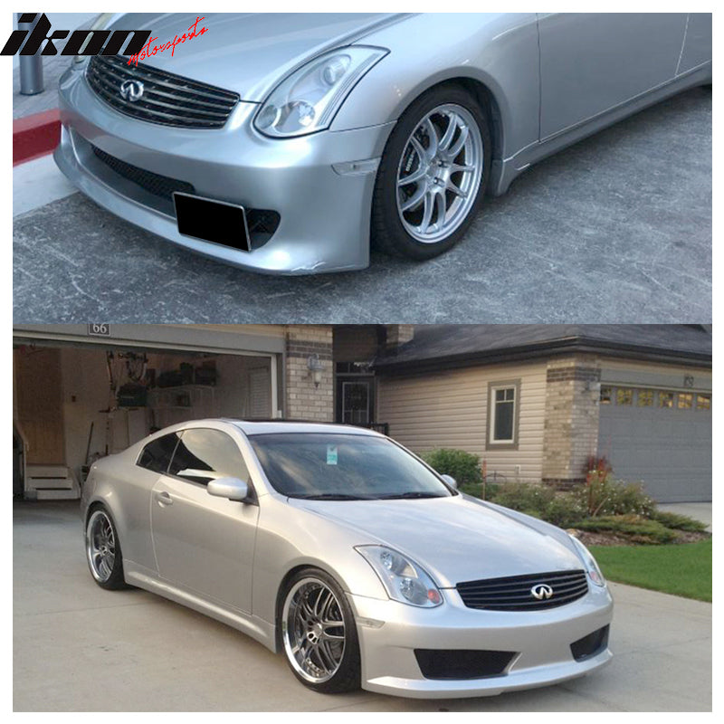Side Marker Lights Compatible With 2003-2007 Infiniti G35, 2DR Coupe Clear Lens Side Marker Bumper Lights Lamp Pair by IKON MOTORSPORTS