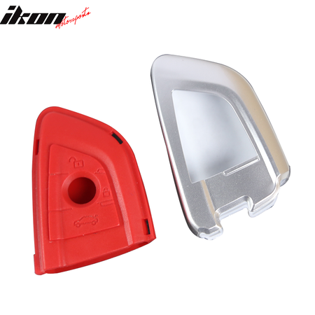 Fits BMW 1 3 4 5 6 7 Series Remote Blade 3 Key Fob Shell Holder Cover Silver Red