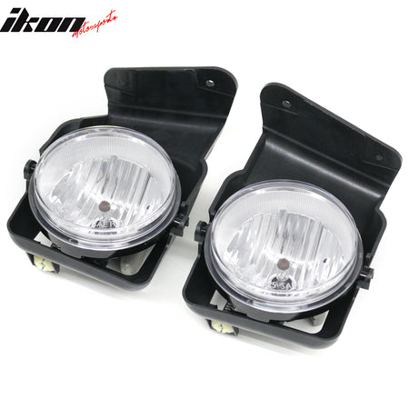 Fits 05-06 GMC Sierra 1500/2500 HD/3500 Fog Lights Black Housing Clear Lens Pair
