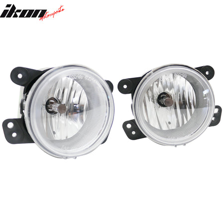 IKON MOTORSPORTS Fog Lights, Compatible with 2006-2010 Chrysler PT Cruiser 2005-2008 Dodge Magnum 2009-2013 Journey, Clear Lens Front Bumper Driving Fog Lamp, Pair