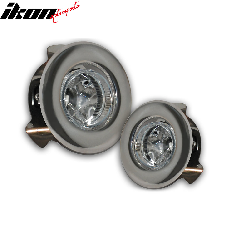 Universal Ring Style Glass 2PCS Front Fog Lights Lamps W/Clear Lens