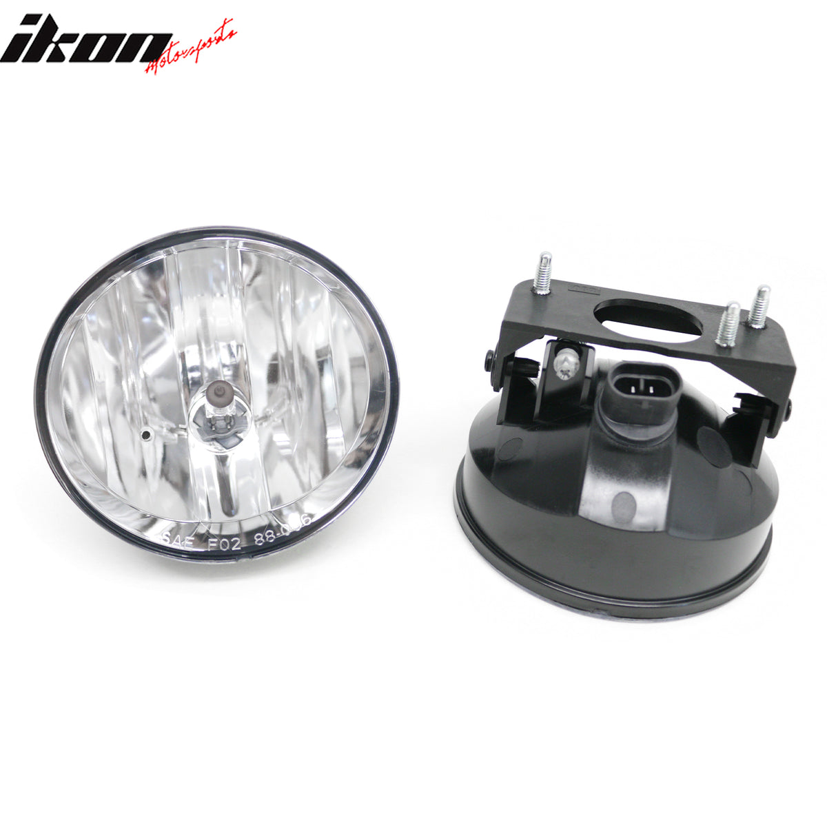 IKON MOTORSPORTS Fog Lights, Compatible with 2002-2009 GMC Envoy, Black Housing Clear Lens Front Bumper Driving Fog Lamp, Pair