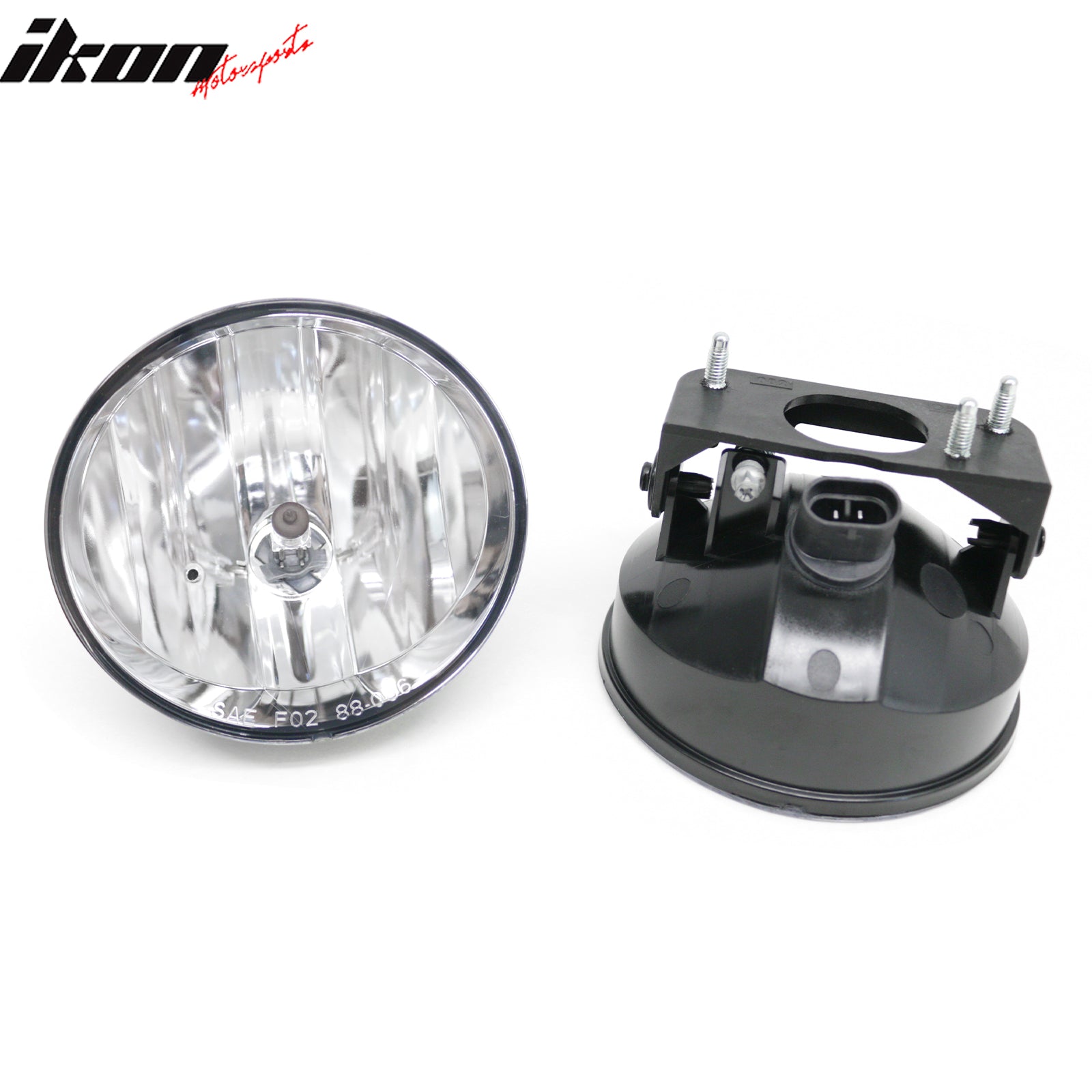 IKON MOTORSPORTS Fog Lights, Compatible with 2002-2009 GMC Envoy, Black Housing Clear Lens Front Bumper Driving Fog Lamp, Pair