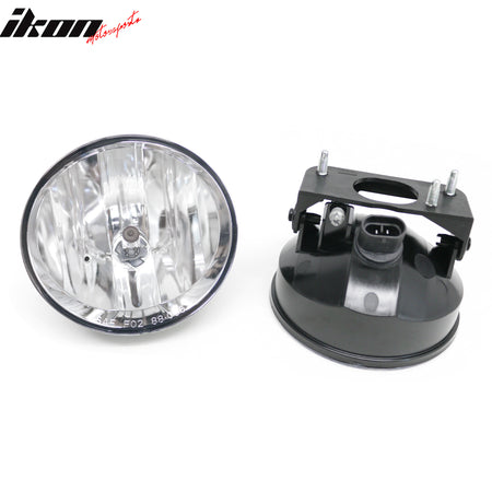 IKON MOTORSPORTS Fog Lights, Compatible with 2002-2009 GMC Envoy, Black Housing Clear Lens Front Bumper Driving Fog Lamp, Pair