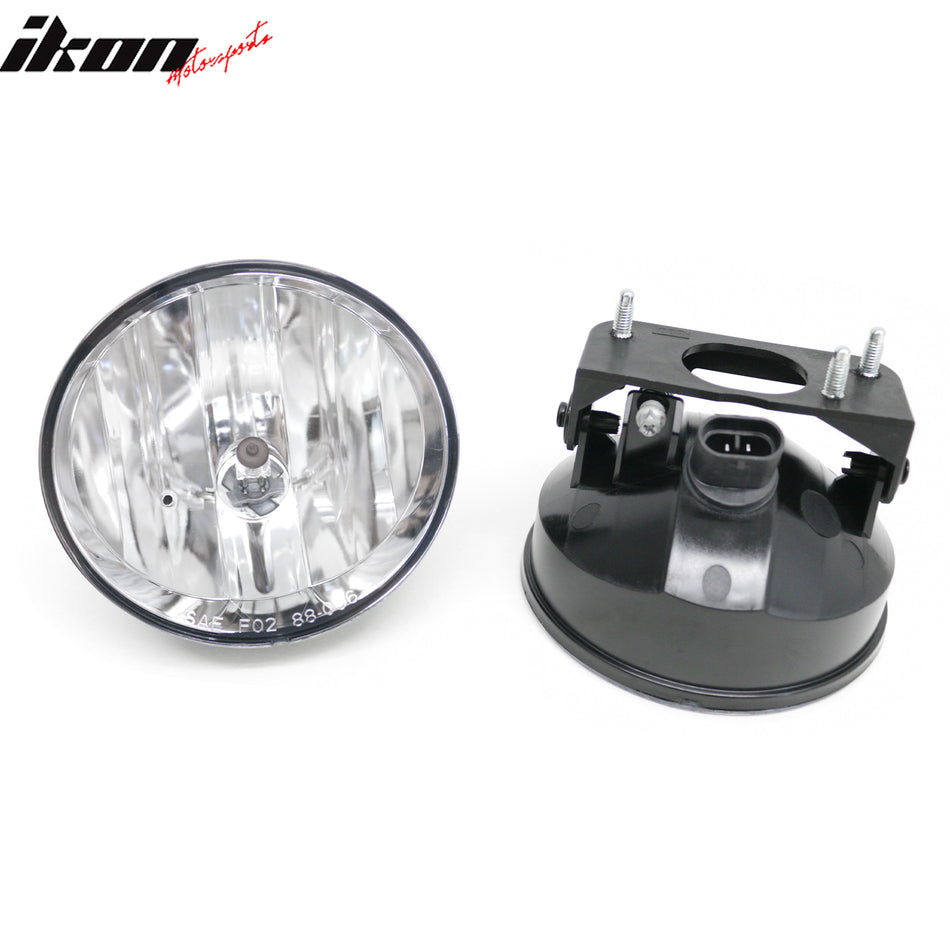 IKON MOTORSPORTS Fog Lights, Compatible with 2002-2009 GMC Envoy, Black Housing Clear Lens Front Bumper Driving Fog Lamp, Pair