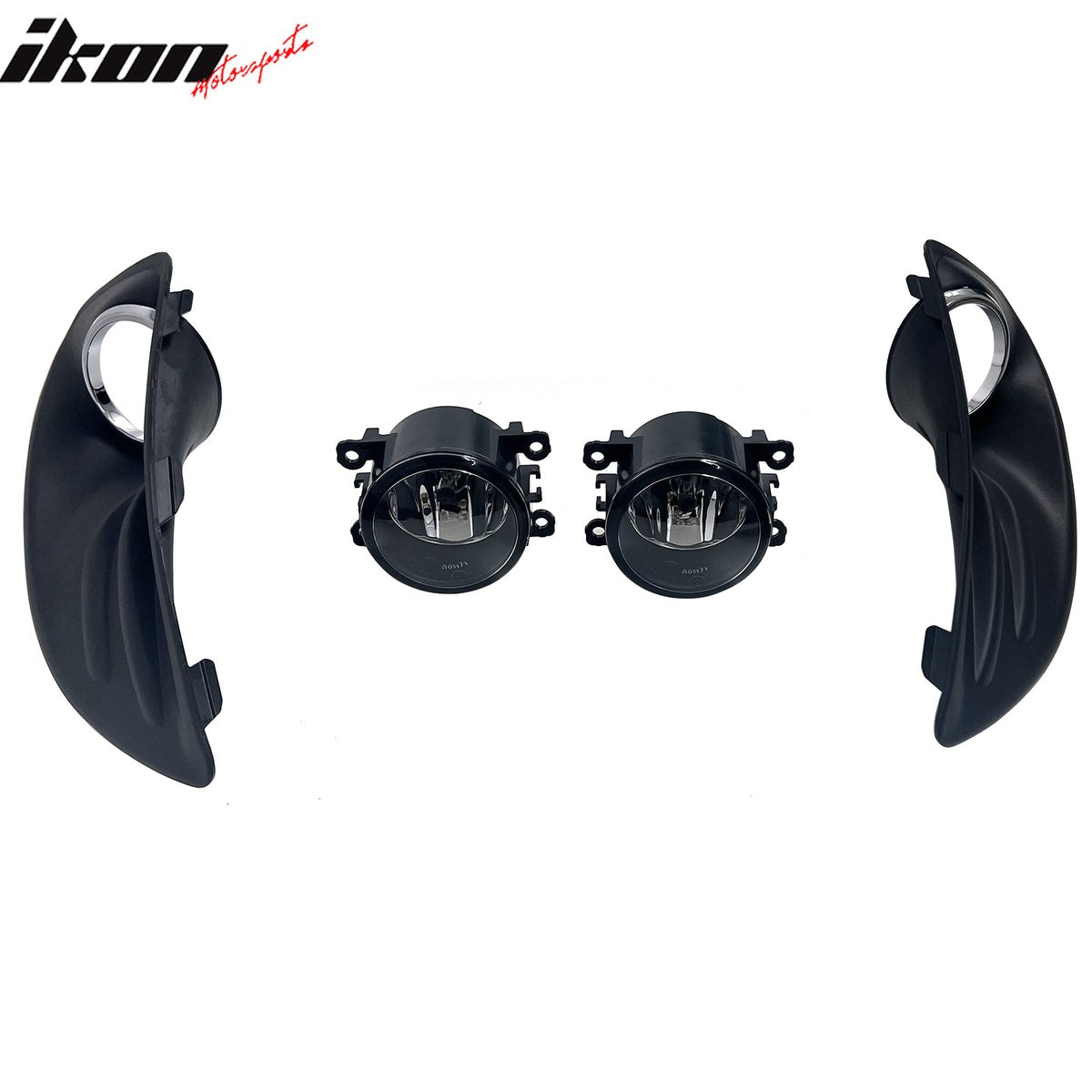 IKON MOTORSPORTS Fog Lights, Compatible with 2014-2018 Ford Fiesta, Black Housing Clear Lens Front Bumper Driving Fog Lamp with Harness & Cover, Pair