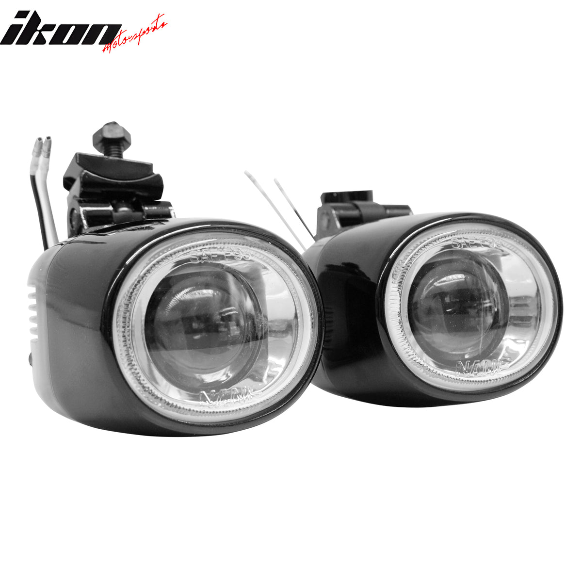 Universal RH LH Front Bumper Driving Fog Lights Lamps Black Housing W/Clear Lens