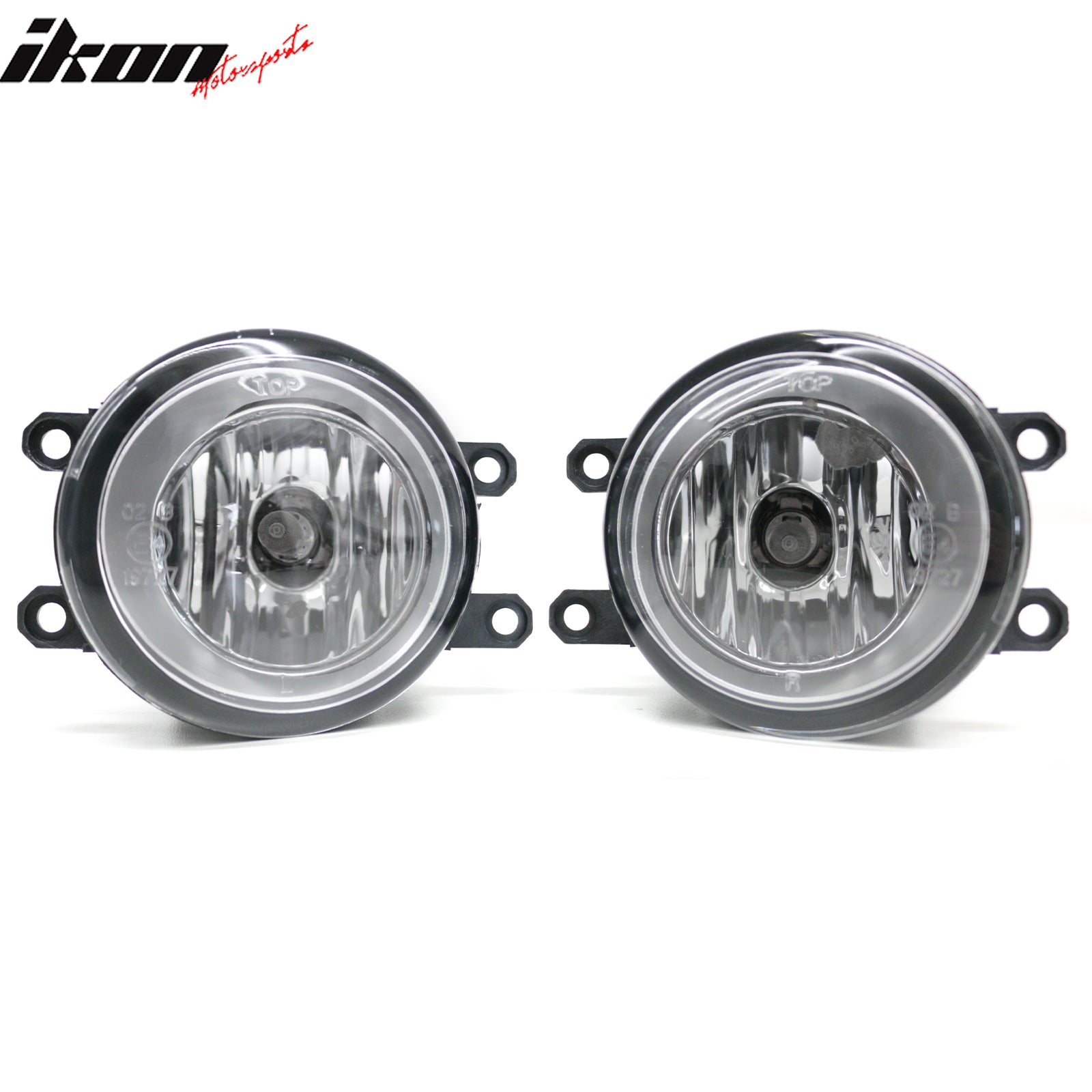 IKON MOTORSPORTS Fog Lights, Compatible with 2011-2017 Toyota Sienna, Black Housing Clear Lens Front Bumper Driving Fog Lamp, Pair