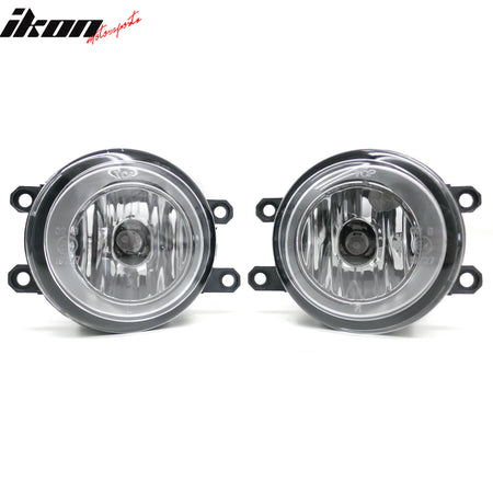 IKON MOTORSPORTS Fog Lights, Compatible with 2011-2017 Toyota Sienna, Black Housing Clear Lens Front Bumper Driving Fog Lamp, Pair