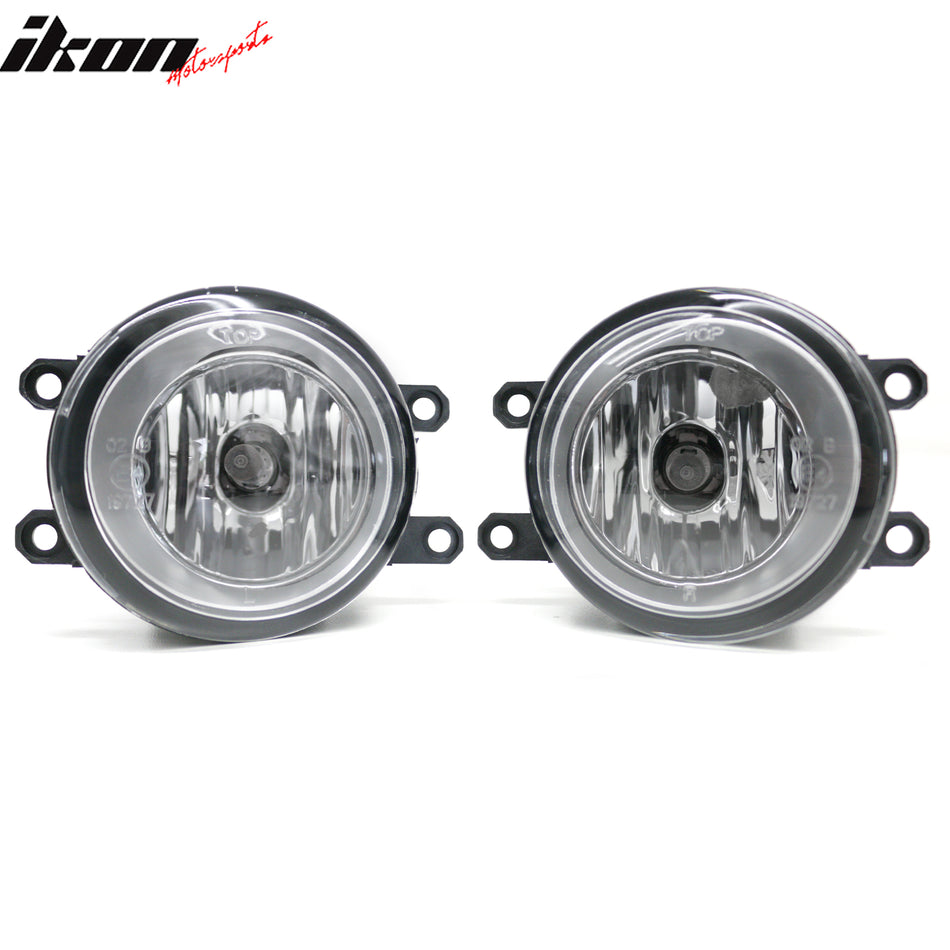 IKON MOTORSPORTS Fog Lights, Compatible with 2011-2017 Toyota Sienna, Black Housing Clear Lens Front Bumper Driving Fog Lamp, Pair