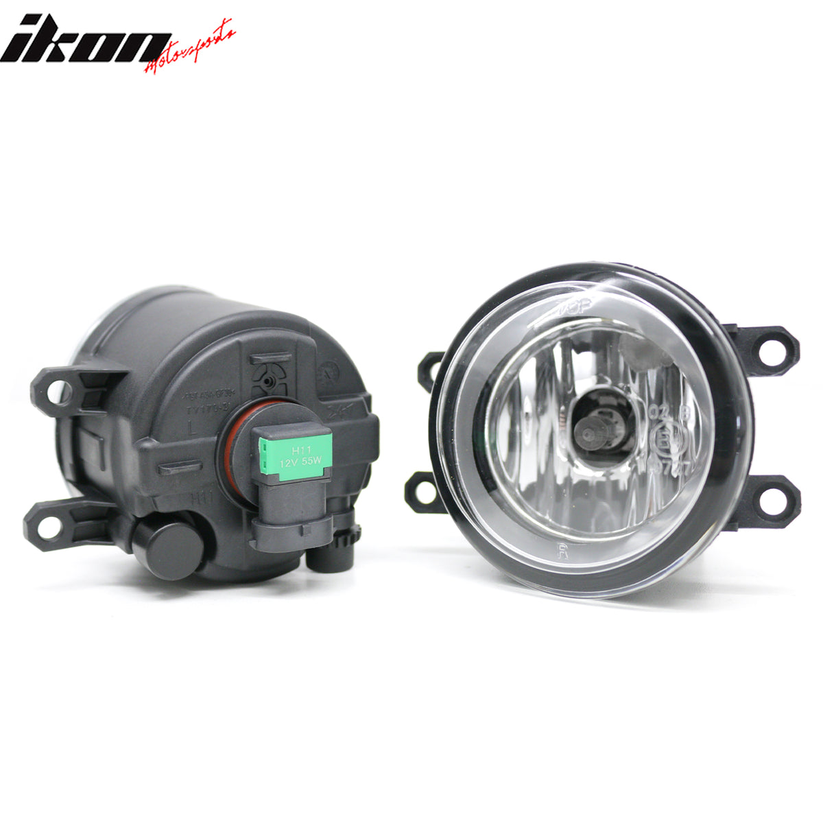 Fits 11-17 Toyota Sienna Front Fog Lights Assembly Black Housing Clear Lens Pair