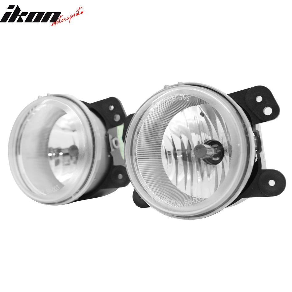 IKON MOTORSPORTS Fog Lights, Compatible with 2005-2010 Chrysler 300 Touring PT Cruiser 2005-2008 Dodge Magnum, H10 Bulb Type Black Housing Clear Lens Front Bumper Driving Fog Lamp with Harness, Pair
