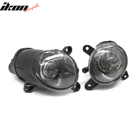 IKON MOTORSPORTS Fog Lights, Compatible with 2001-2005 Volkswagen Passatm, H3 Bulb Type Black Housing Clear Lens Front Bumper Driving Fog Lamp, Pair