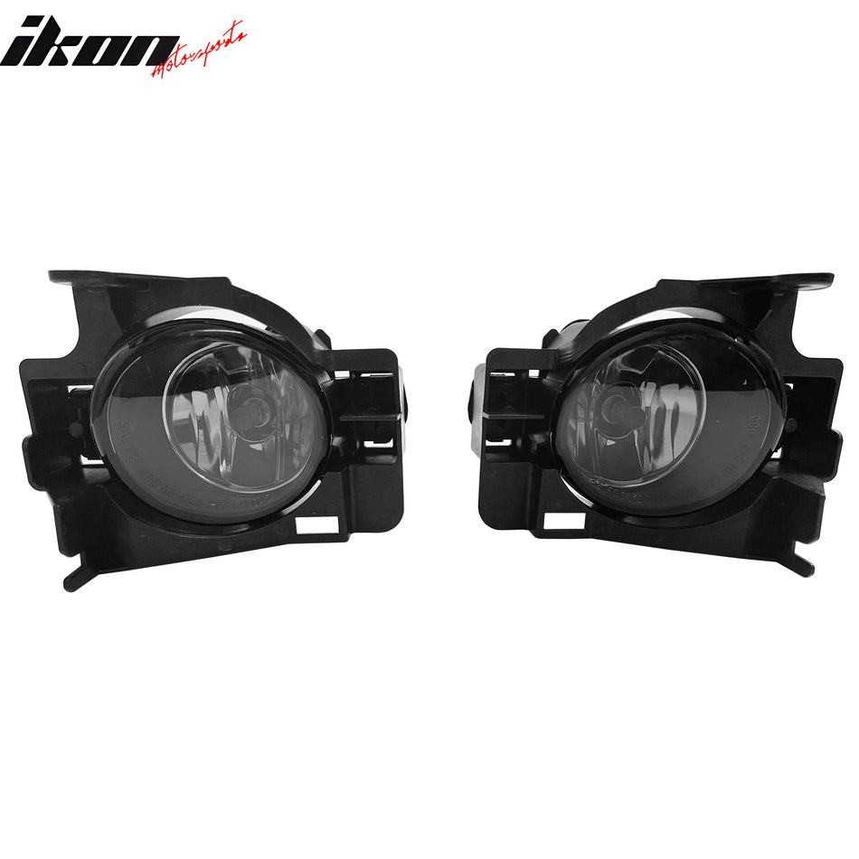 2008-2013 Nissan Altima Coupe Right Left RH LH Front Bumper Driving Fog Lights Lamps Assembly Replacement W/Wiring Harness Black Housing Smoke Lens