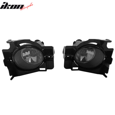 IKON MOTORSPORTS Fog Lights, Compatible with 2008-2013 Nissan Altima Coupe, Black Housing Smoke Lens Front Bumper Driving Fog Lamp with Harness, Pair