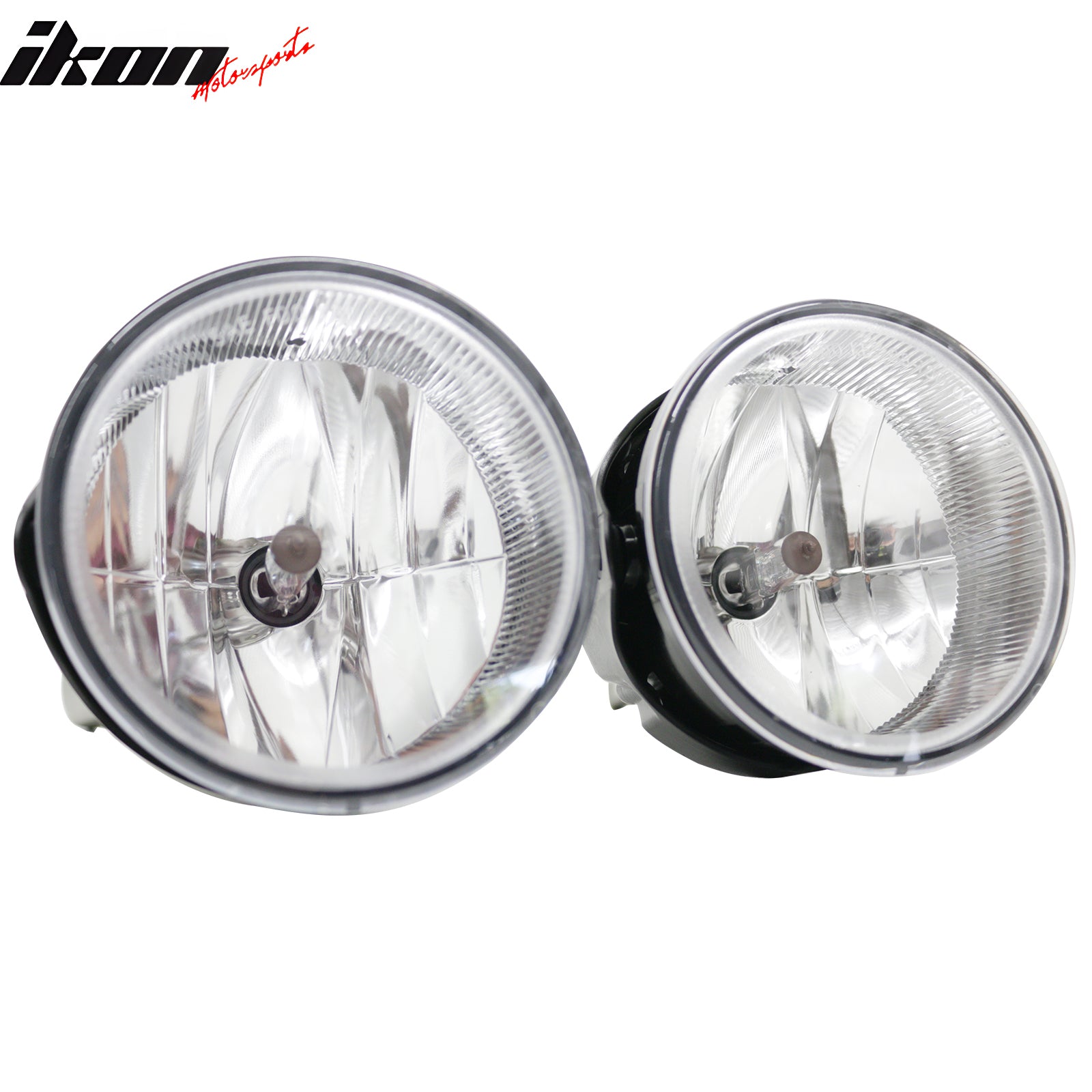 IKON MOTORSPORTS Fog Lights, Compatible with 2004-2010 Jeep Grand Cherokee, Clear Lens Front Bumper Driving Fog Lamp, Pair
