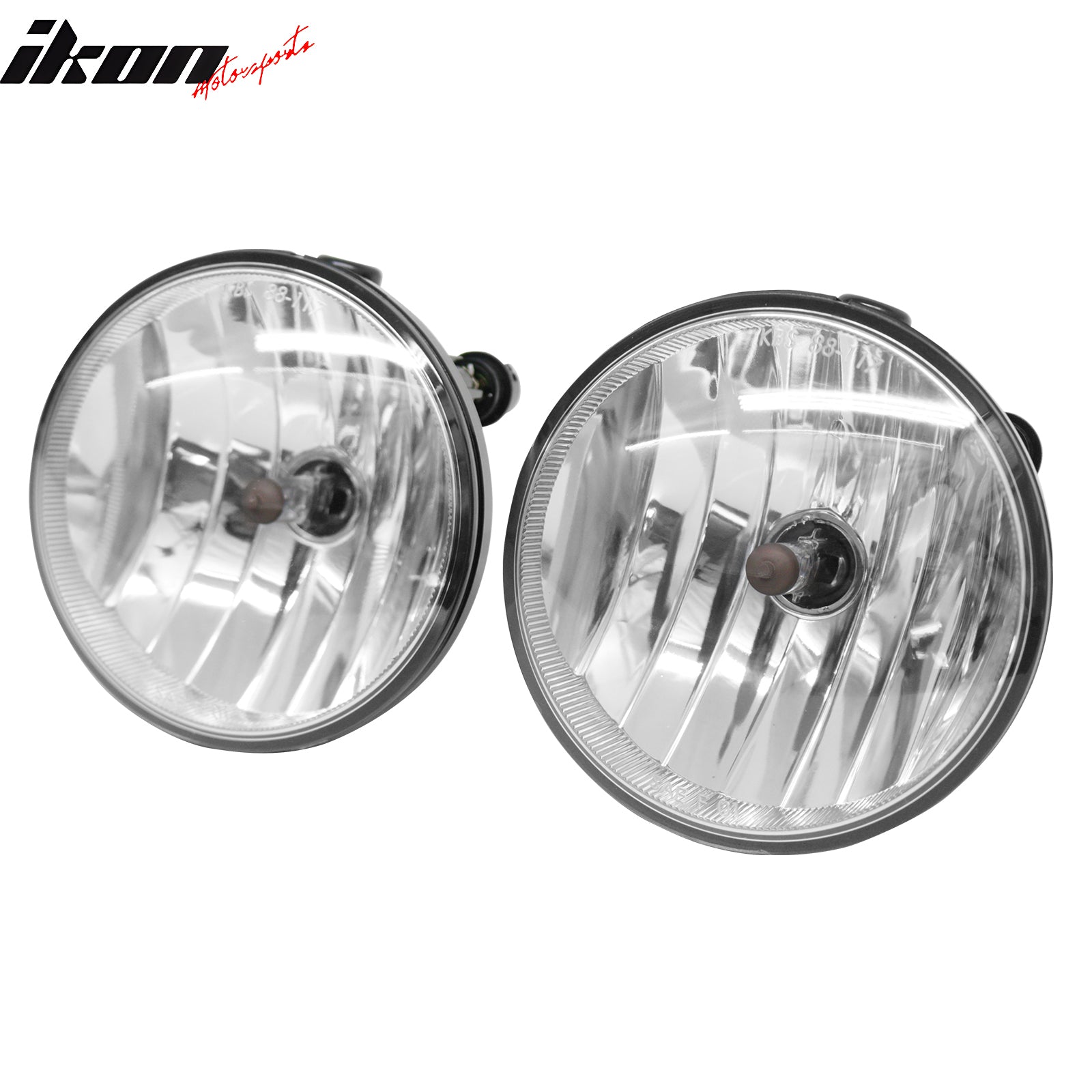 IKON MOTORSPORTS Fog Lights, Compatible with 2001-2003 Ford F-150 & 2003-2005 Lincoln Aviator, 9006 Bulb Type Black Housing Clear Lens Front Bumper Driving Fog Lamp, Pair